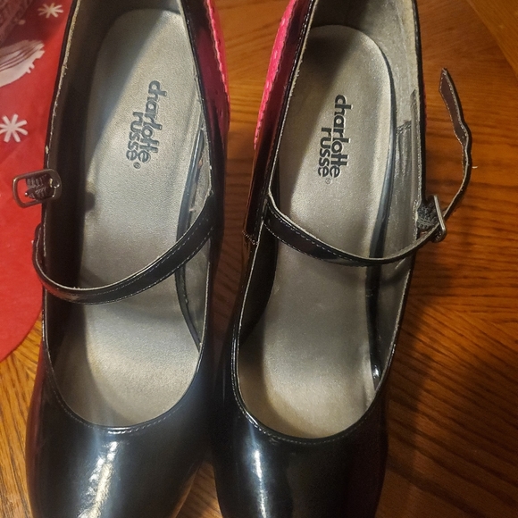 Charlotte Russe,  size 9, pink & black heels - Picture 3 of 4